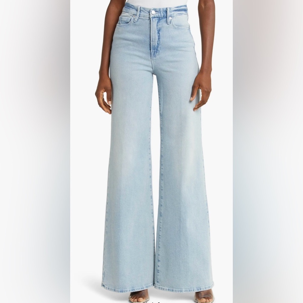 Good American Good Waist Palazzo Wide Leg Jeans Size 10/30